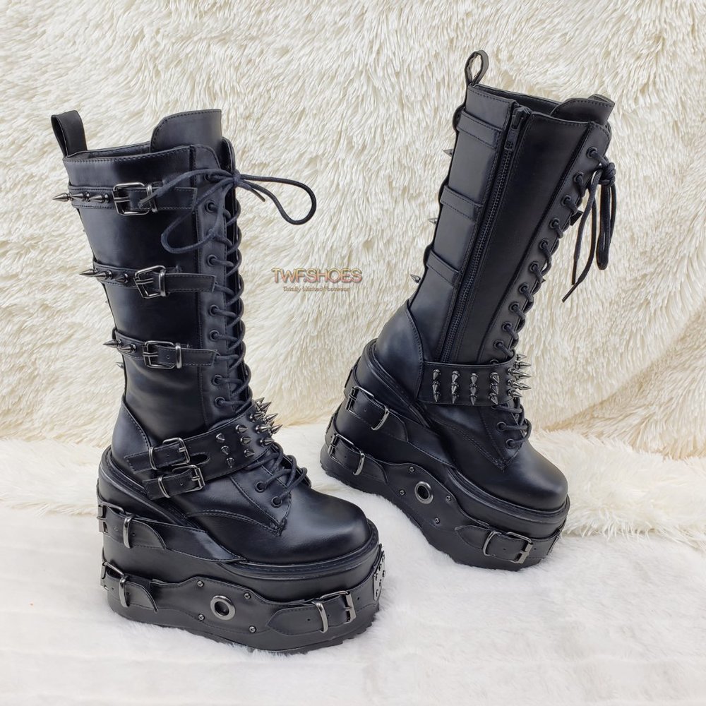Swing 327 Knee High Platform Goth Punk Rock Boots Swing RESTOCKED - Picture 13 of 16